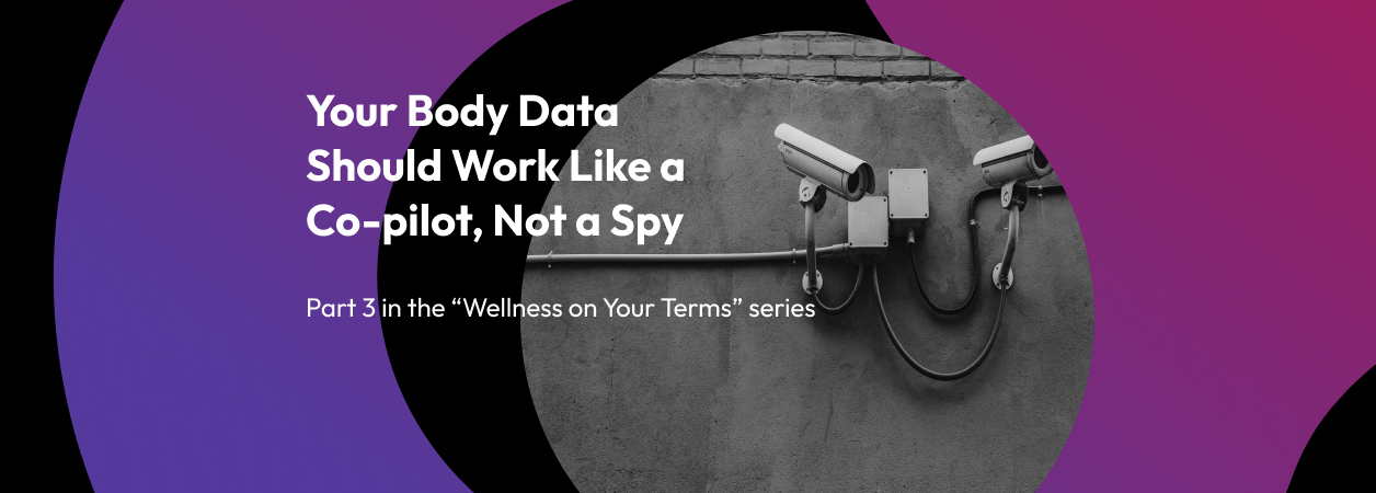 abstract illustration representing trust, privacy, and partnership between humans and wellness technology