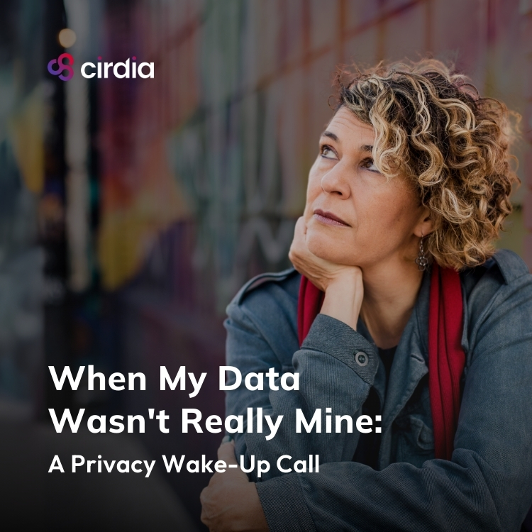 A person looking at a blank fitness app screen with a frustrated expression