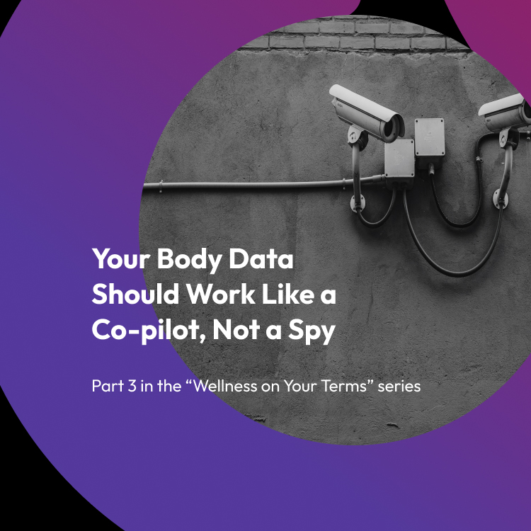 abstract illustration representing trust, privacy, and partnership between humans and wellness technology